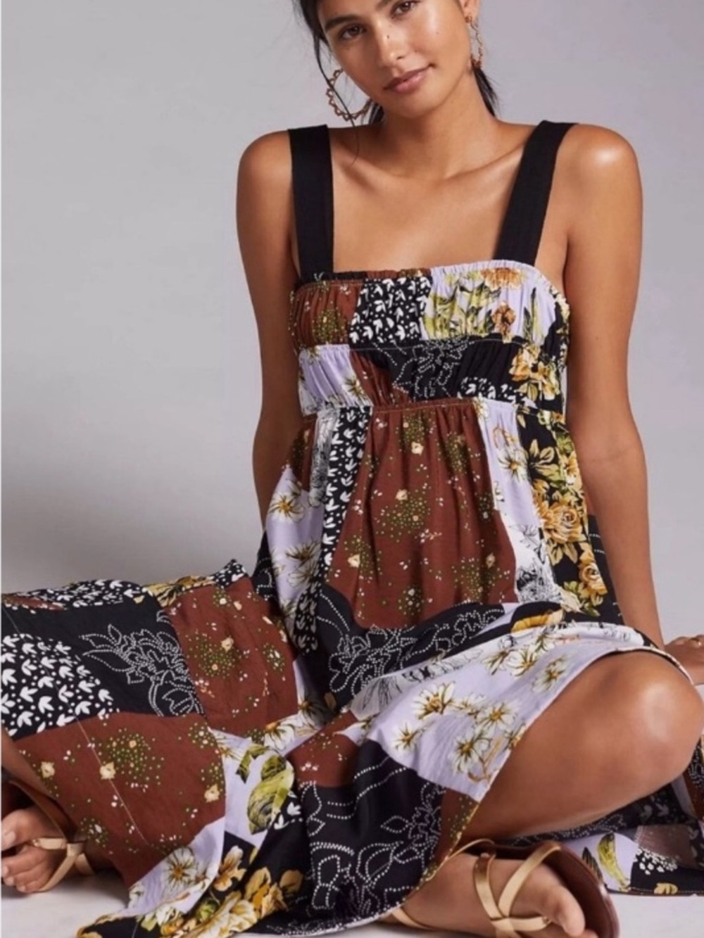 Anthropologie Floral Maxi Dress 1X